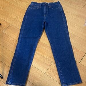 Denim Forum High-Rise Straight Jeans in Deep Indigo Blue #3